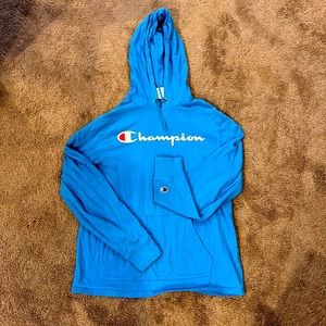 Light blue champion thin hoodie